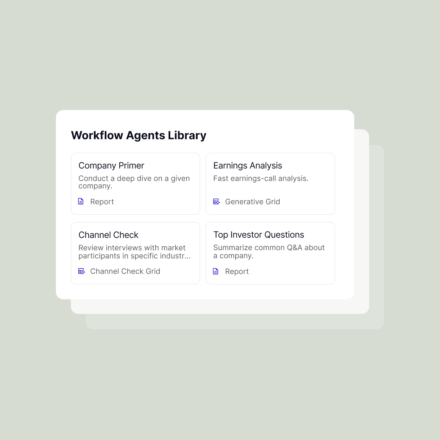 Workflow agents library product shot